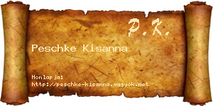 Peschke Kisanna névjegykártya